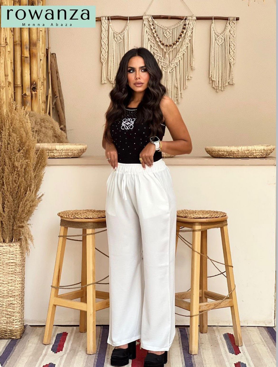 Rowanza Wide-Leg Linen Pants